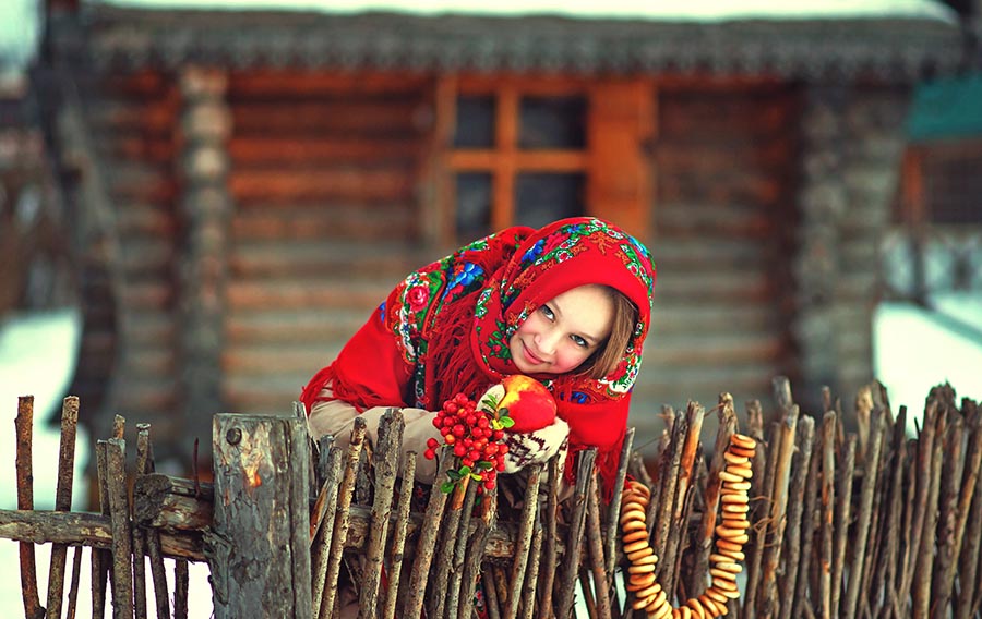 Sexy girl Women in Slavic costumes in Vijayawada